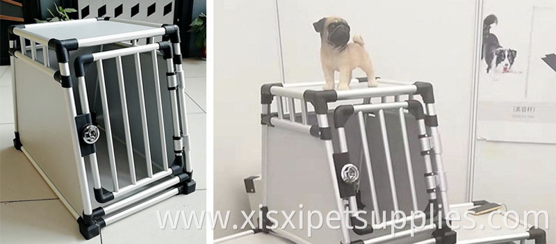 Indoor Outdoor different size Pet Cage Large Medium Dogs cat Travel Metal Double-Door car travel cages carrier